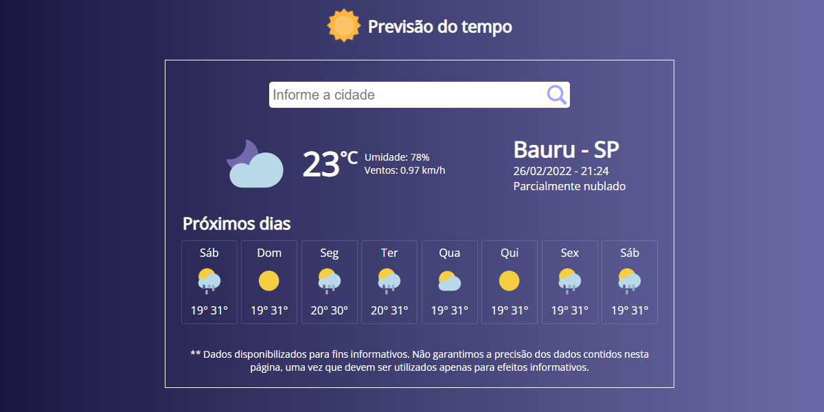 Previsão do Tempo